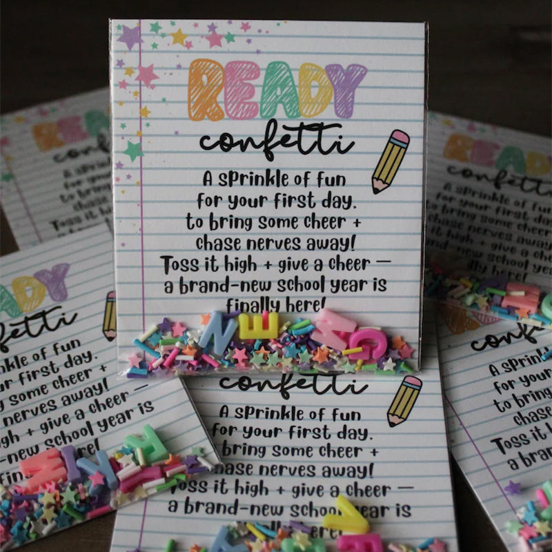Ready Confetti Back to School Favor – First Day of School Poem Gift