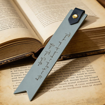 Engraved leather bookmark w/ loop