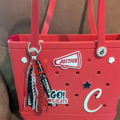 Sports theme Monogram Bogg Bag Charm Tassel