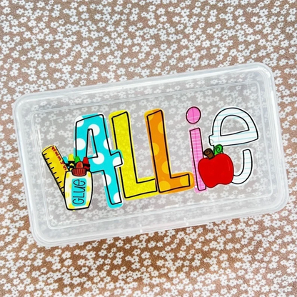 Personalized Pencil Boxes - Pencil Pouch - Pocket Folder with Prongs - Zipper Pouch-  Back to school