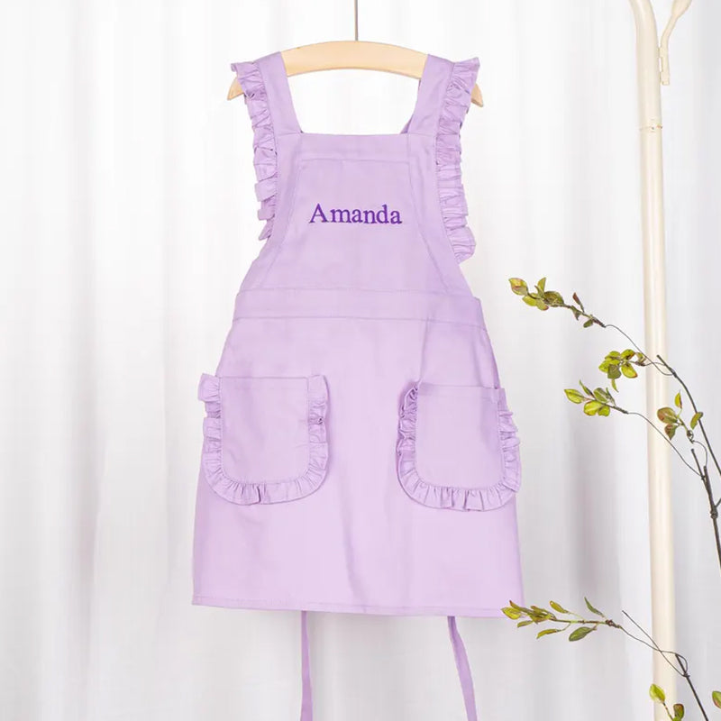 Kids Apron with Embroidered Name Toddler Cooking Apron