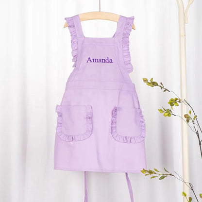 Kids Apron with Embroidered Name Toddler Cooking Apron