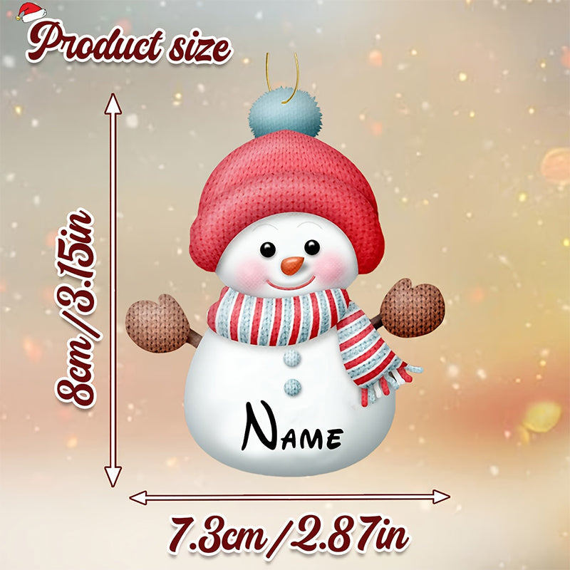 2D Flat, Personalized Name/Text Christmas Ornaments