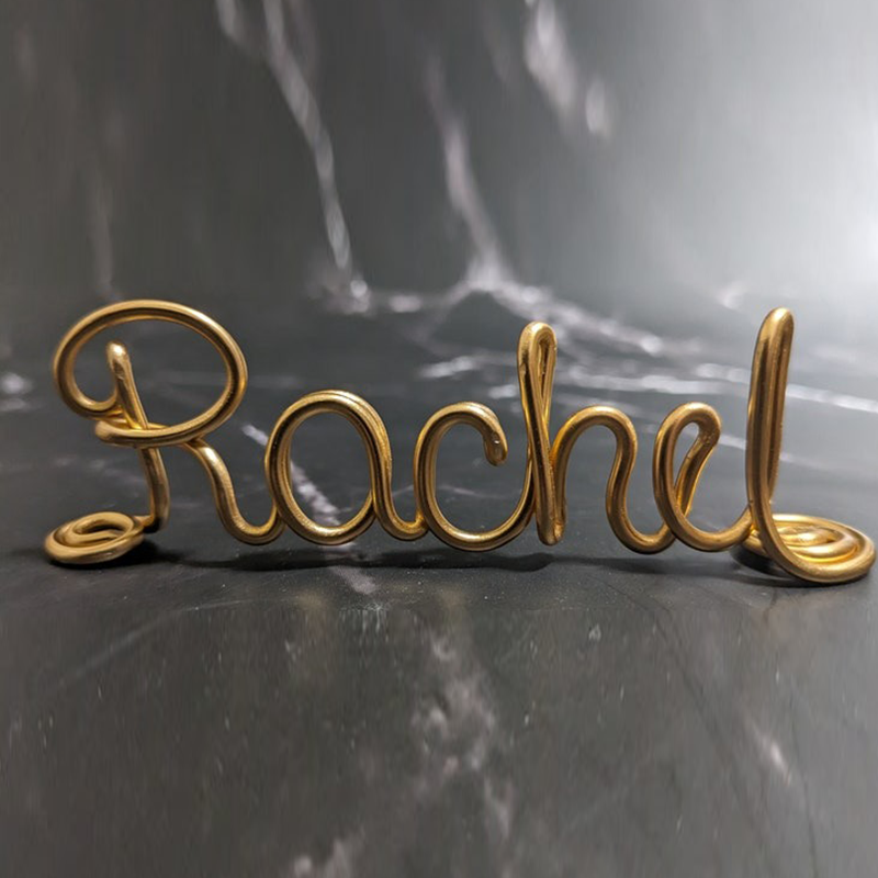 Name Plate, Wire Name Tag, Standing Desk Name