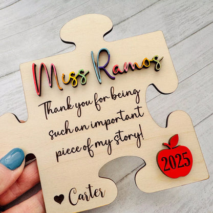 Personalized Teacher gift puzzle piece, teacher apprication week
