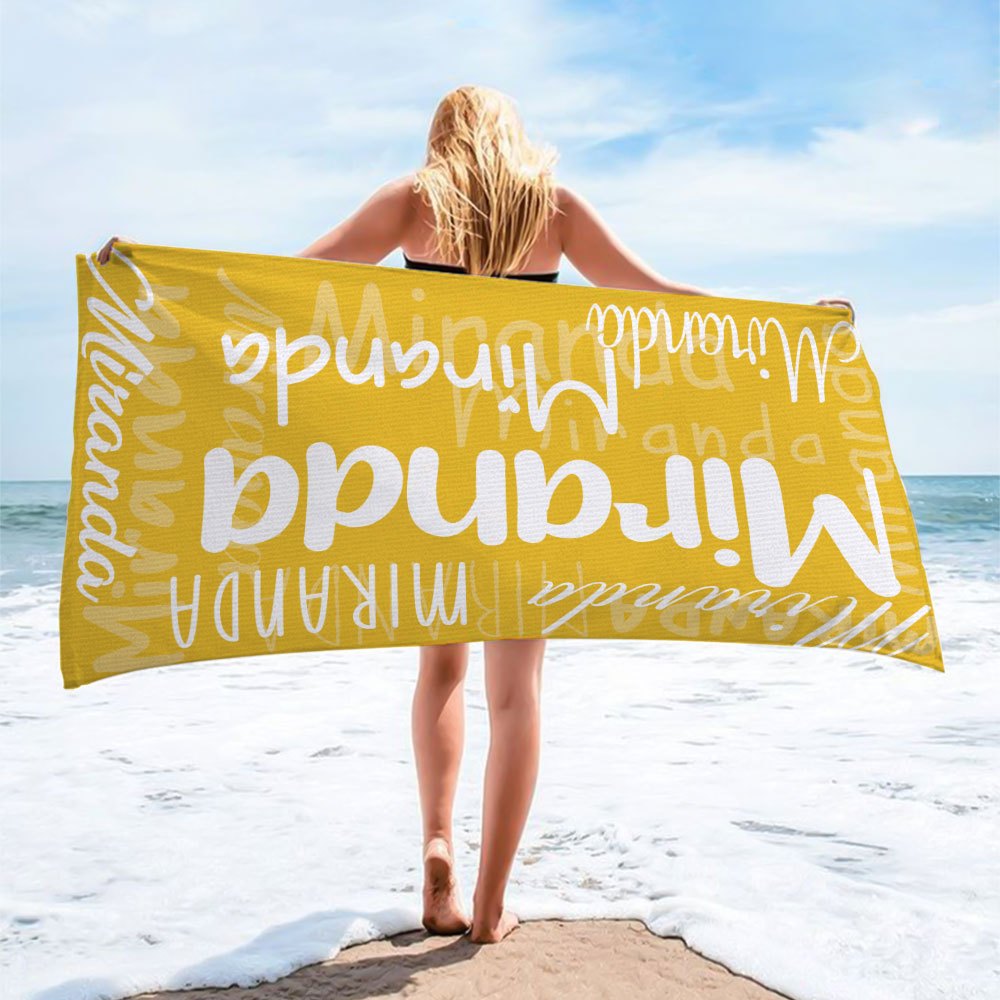 Custom Name Beach Towel - Personalized