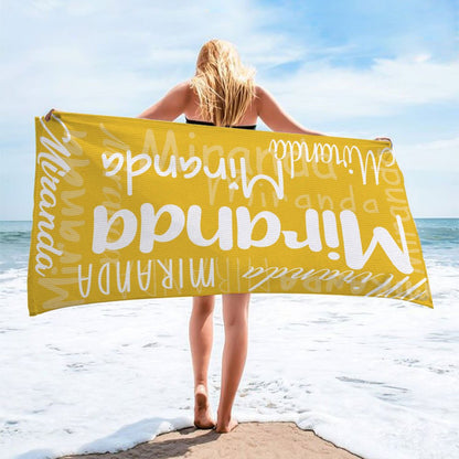Custom Name Beach Towel - Personalized