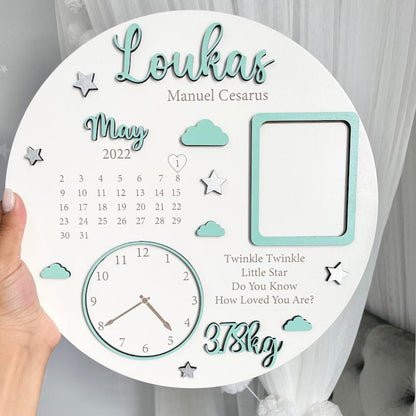 Baby Photo Keepsake Gift, Baby Birth Announcement, Newborn Gift