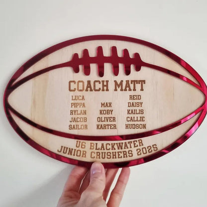 Football Coach Gift, Coach Plaque, Personalised Footy Team Gift