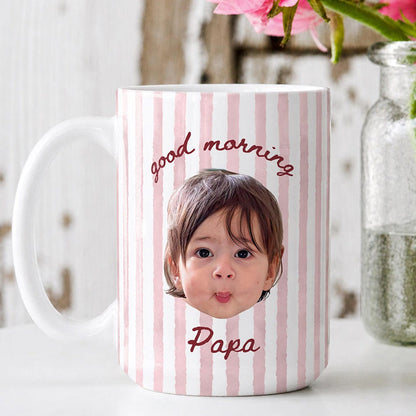 Personalized Baby Face Mug for New dad, Custom Photo Mug, First Fathers Day Gift from Baby