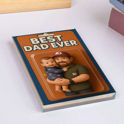 Personalized Father's Day Gift For Dad, Custom Photo Dad And Kids Action Figure Acrylic Block