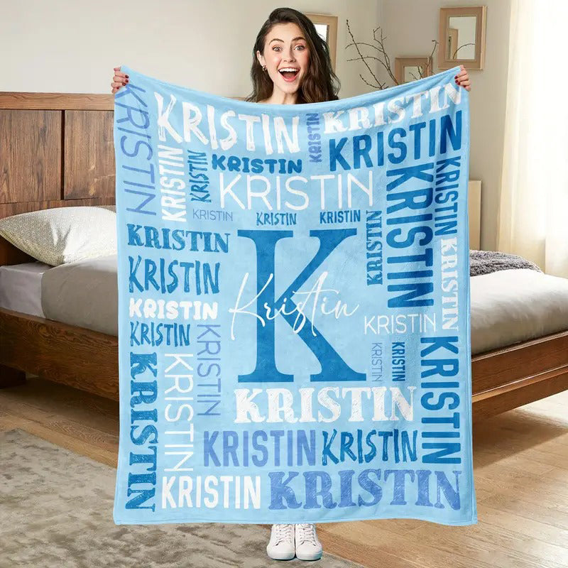 Custom Name Soft Fleece Throw Blanket