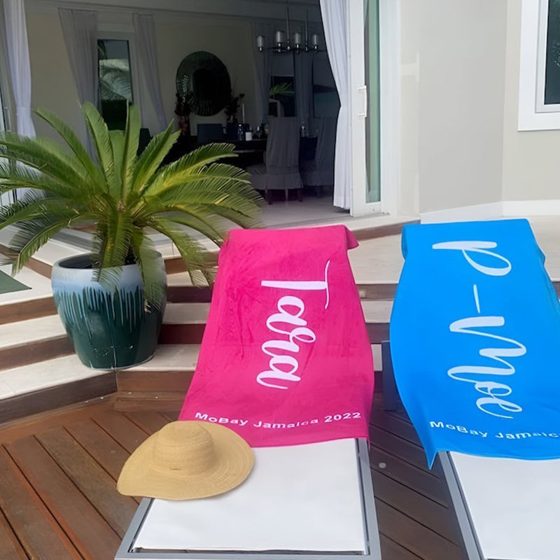 Scripty Style Personalized Beach Towel Personalized Name Bath Towel
