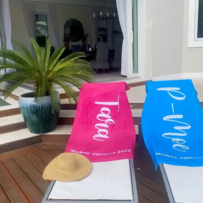 Scripty Style Personalized Beach Towel Personalized Name Bath Towel