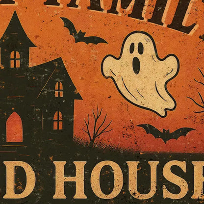 Custom Halloween Haunted House Metal Sign