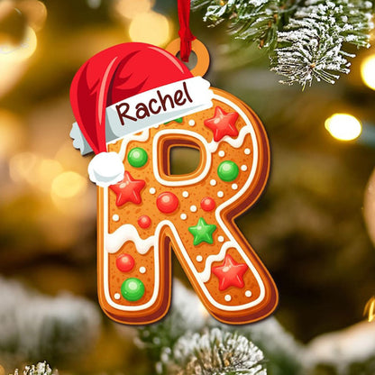 Personalized Gingerbread Letter Ornament: Custom Kids Name Ornament
