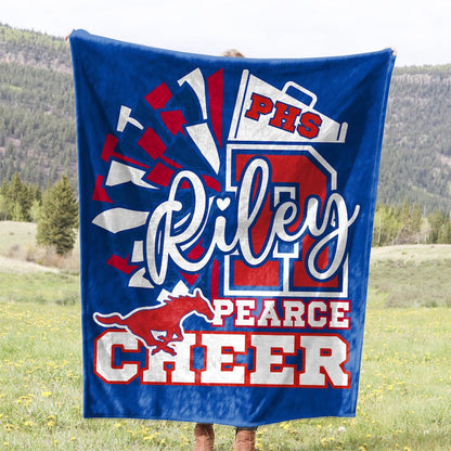 Custom Pearce Mustang Cheer Blanket for PHS Cheerleaders and Their Supporters