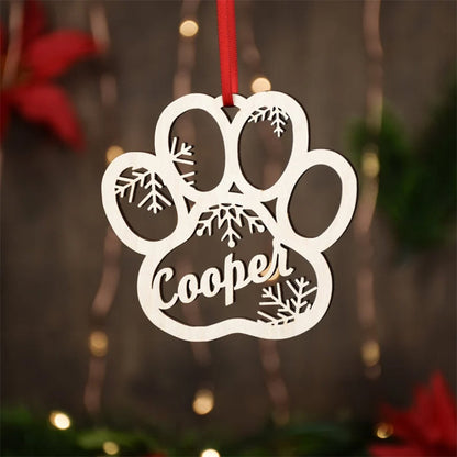 Personalized Dog Paw Ornament | Custom Cat Christmas Ornament