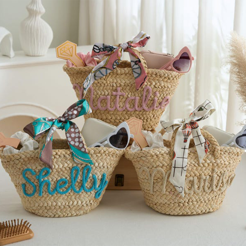 Personalized Beach Bag, Custom Straw HandBag, Bridesmaid Gifts