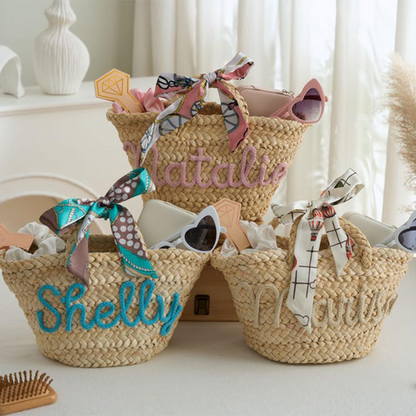 Personalized Beach Bag, Custom Straw HandBag, Bridesmaid Gifts