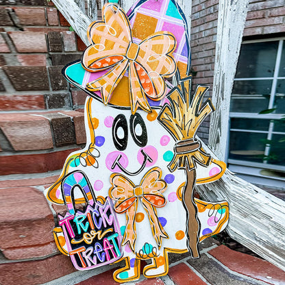 Halloween Door Hanger - Fall Door Hanger - Pumpkin Door Decor