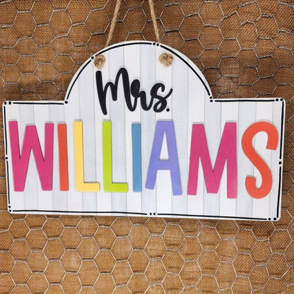 Personalized Teacher Door or Wall Sign, Classroom Sign, 3D or Print Teacher Name Sign