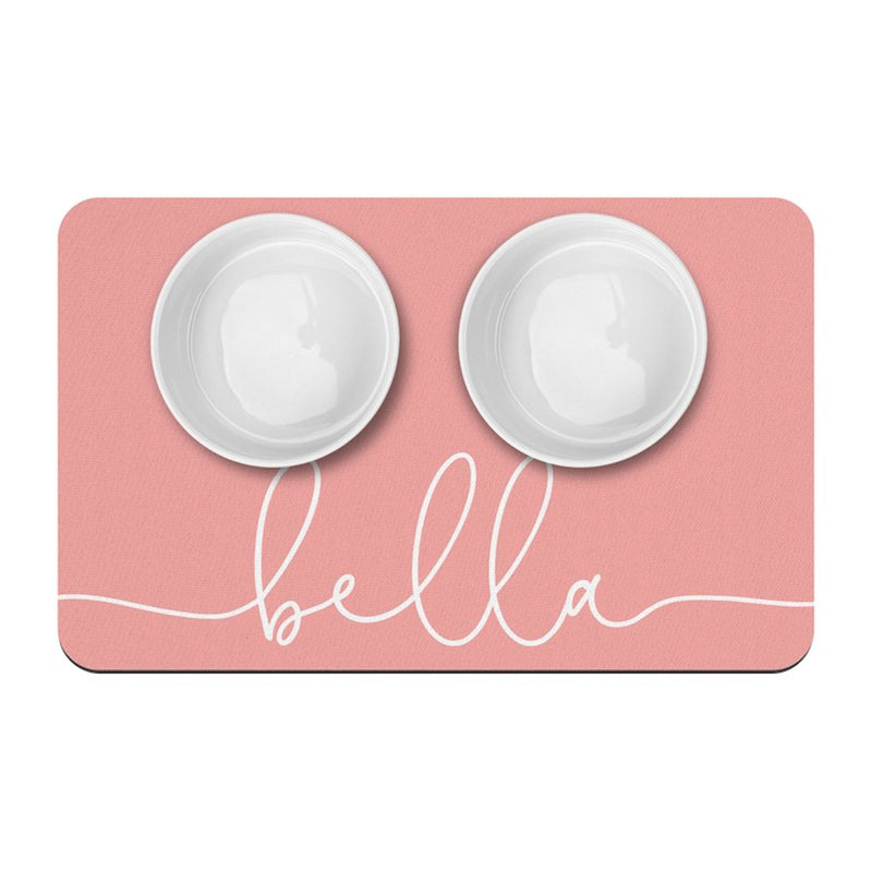 Personalized Dog Food Mat, Customize Name Colors