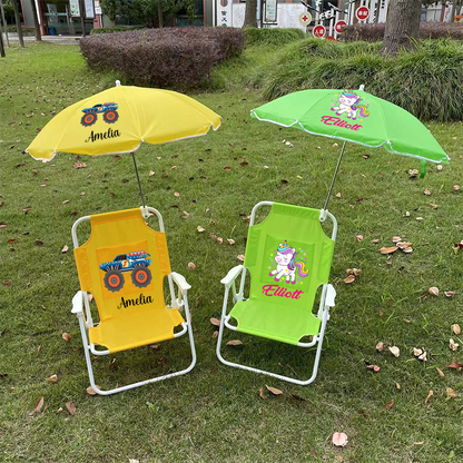 Monogrammed Kid's Beach Chair w/ umbrella Monogrammed chair Kid's Gift