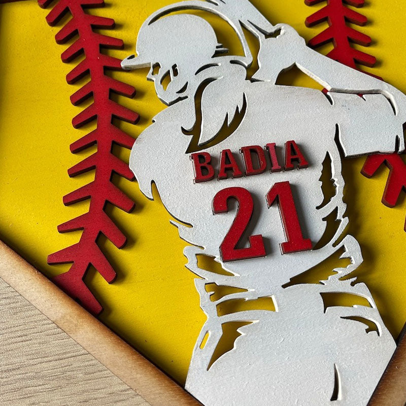 Personalized Baseball Gift for Boys, 3D Baseball Plaque, Softball Name Sign for Boy or Girl Ball Player