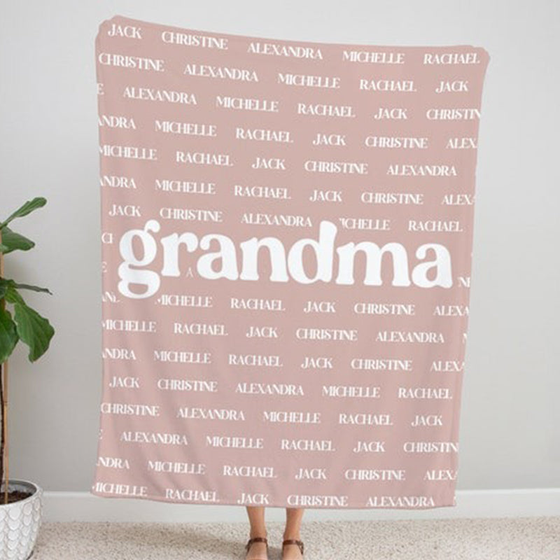 Grandma & Grandpa Blanket, Custom Name Blanket, Fleece