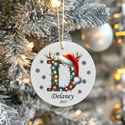 Personalized Christmas ornament 2025, Personalized Letter ornament, Family Ornament