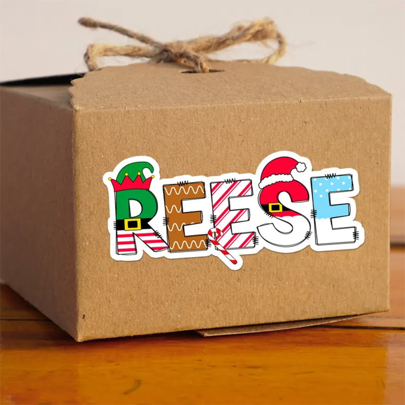 Christmas Sticker Custom Name Personalized Holiday Gifts