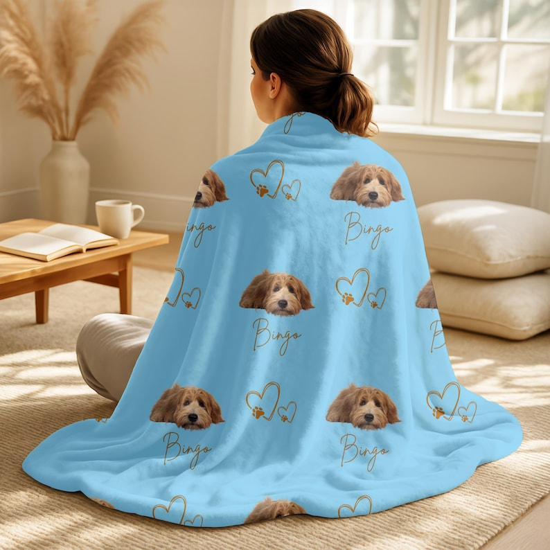 Personalized pet photo blanket