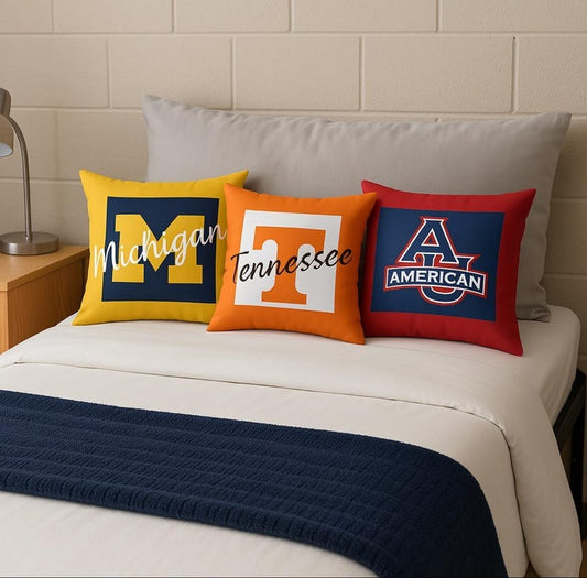 Custom College Throw Pillow Graduation Gift