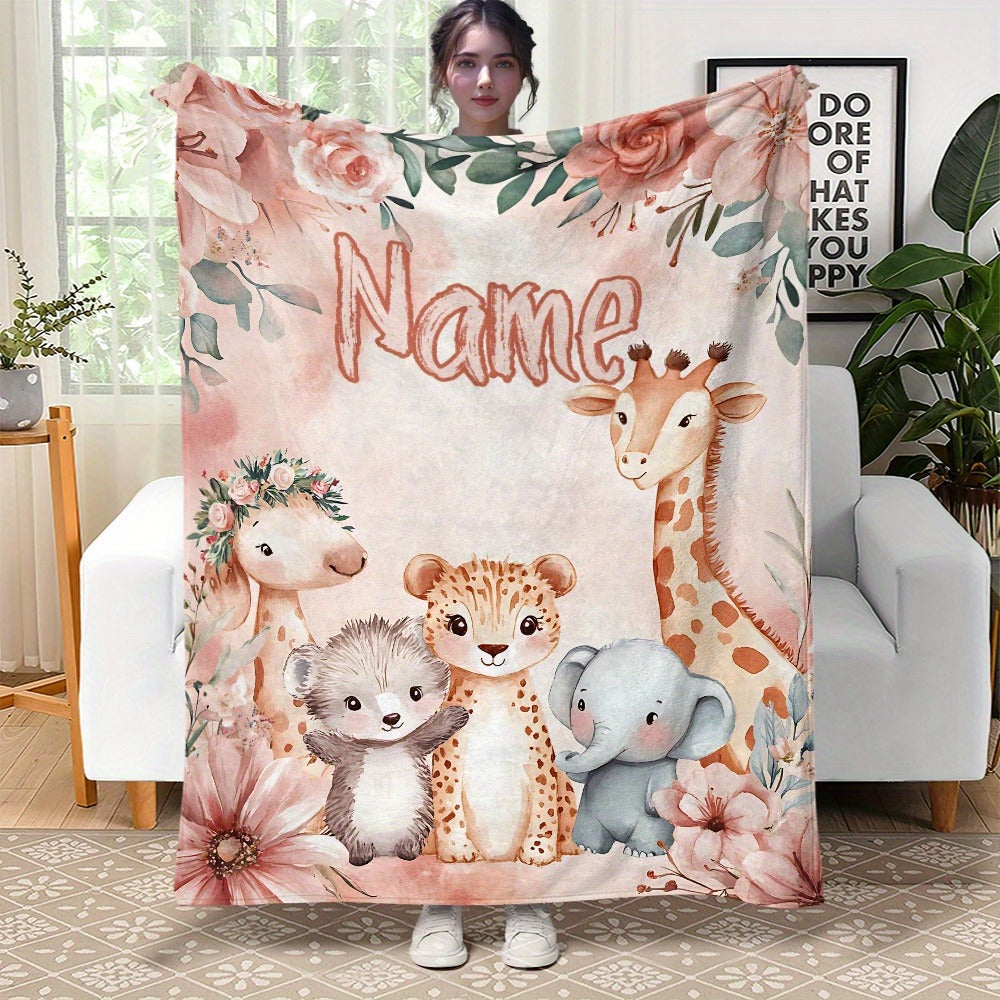 Custom Name Animal Blanket