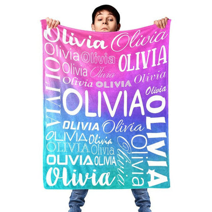 Custom Blanket With Name, Personalized Throw Blankets
