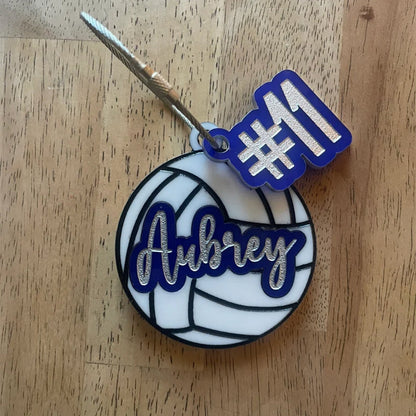 Volleyball Bag Tag or Keychain