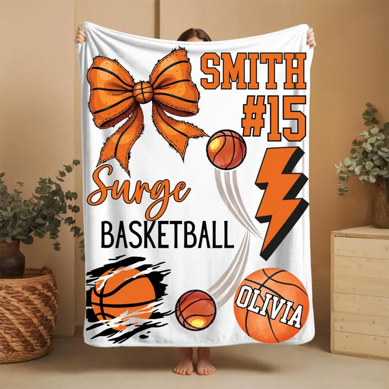 Personalized Sport Blanket: Custom Team Name & Number