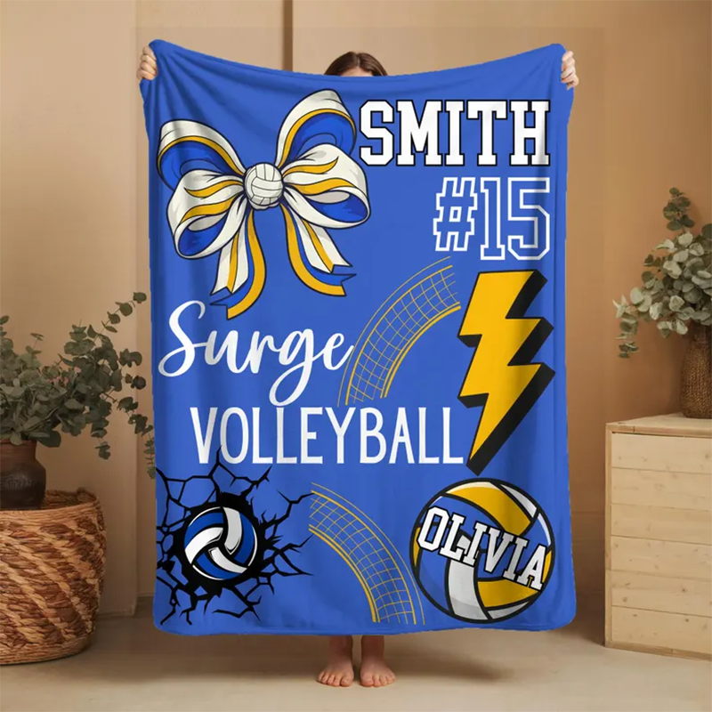 Personalized Sport Blanket: Custom Team Name & Number