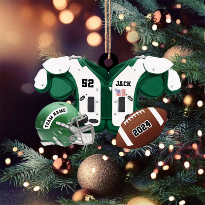 Personalized Football American Christmas Ornament