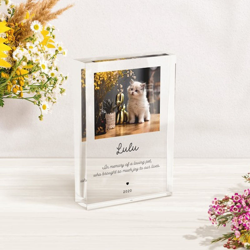 Pet Memorial Plaque, Acrylic Photo Block, Dog Sympathy Gift