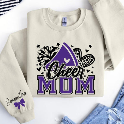Personalized Cheer Mom Sweatshirt，Cheer Mom with Name Sweatshirt