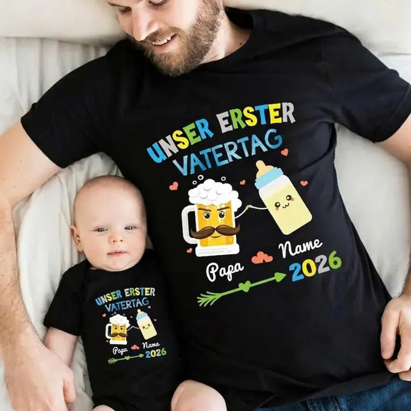 Custom First Father's Day Baby Bodysuit – Perfect Gift for New Dads! Unique