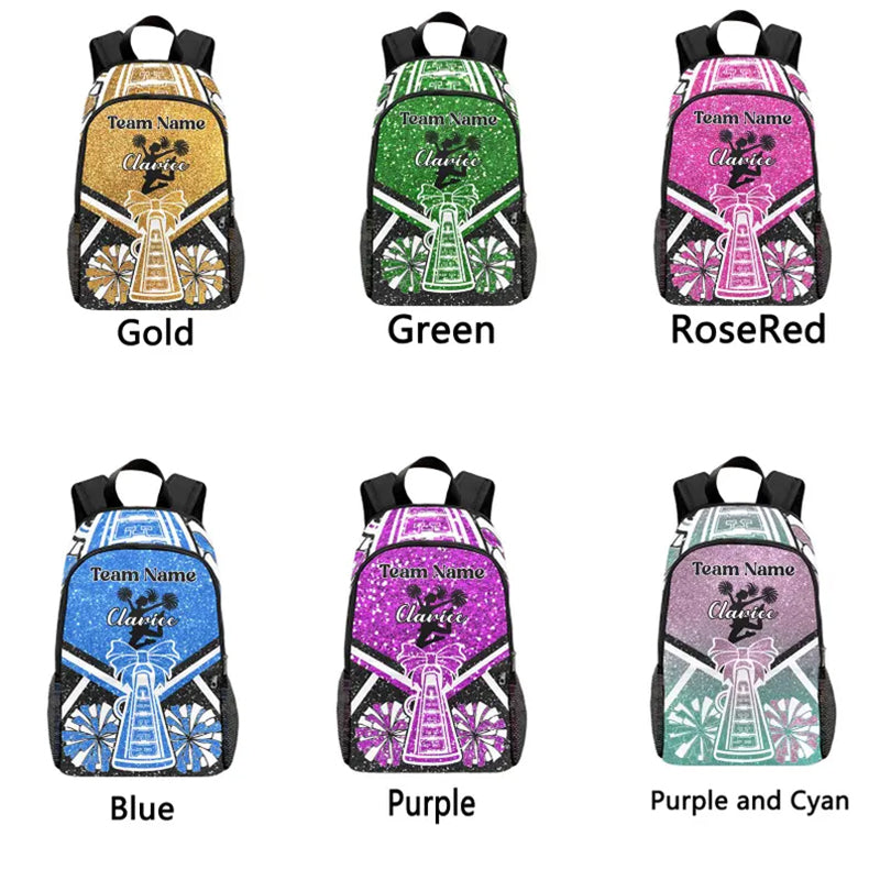 Personalized Cheer Backpack Cheerleader Bag Custom Name Cheerleading Bookbag