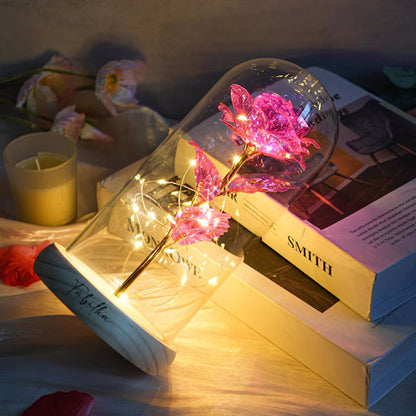 Galaxy Rose Flower Gifts,Personalized Galaxy Rose Night Light