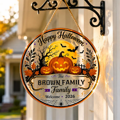 Custom Halloween Pumpkin Family Ornament