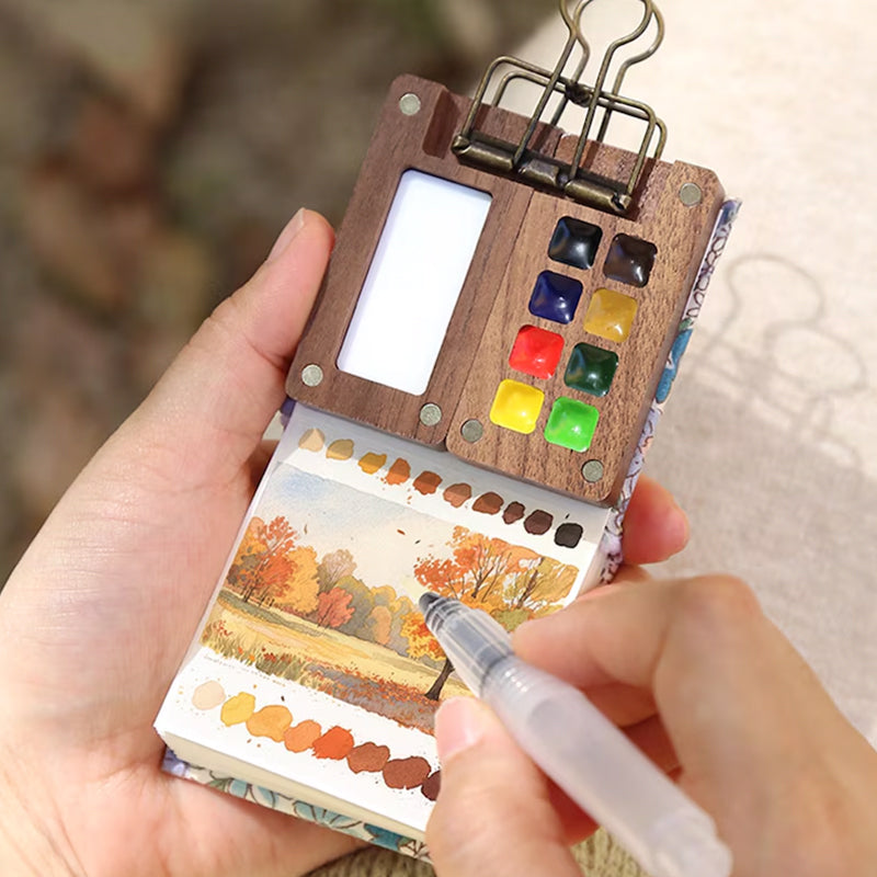 Portable watercolor set, Creative gift idea, Art supplies for journaling