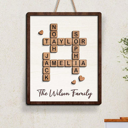 Personalized Family Puzzle Sign, Custom Family Name Sign