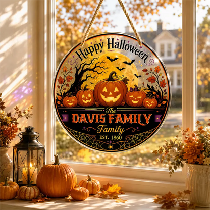 Custom Halloween Pumpkin Family Ornament