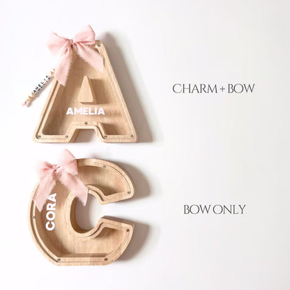 Personalized Letter Piggy Bank For Kids Keychain Letter Keepsake For Baby Girl